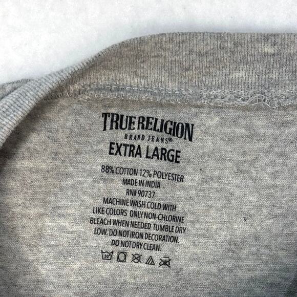 True Religion Gray Logo Graphic T-Shirt Size Large - Picture 3 of 8